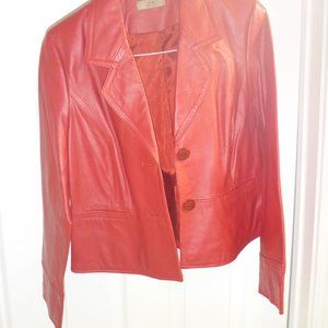 Woman's Red Leather Jacket